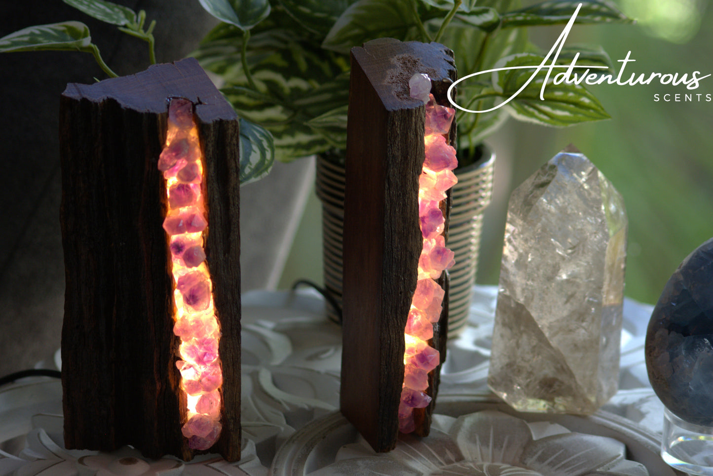 Amethyst Book End Lamps